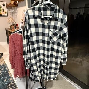 Lulu's Black and Cream Checkered mini dress